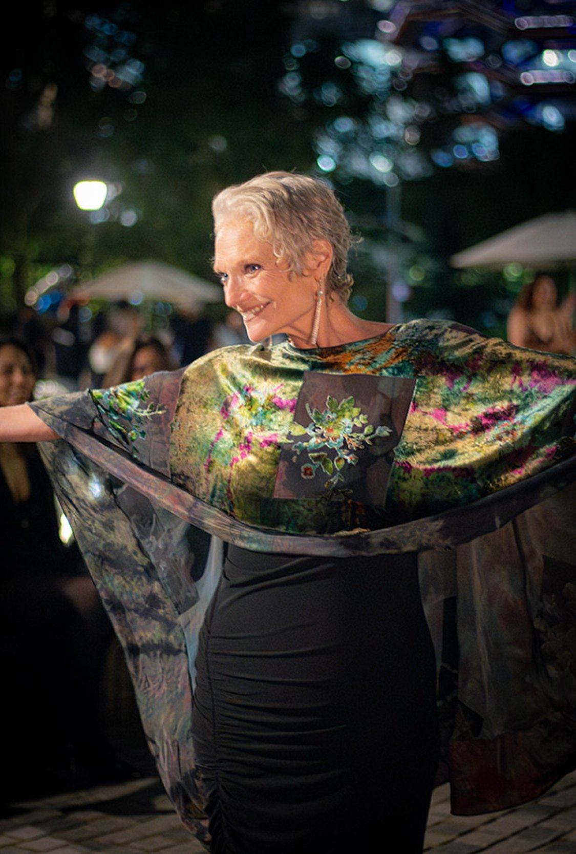 Catherine Handy for Lorie Sadonia at New York Fashion Week, evening cape